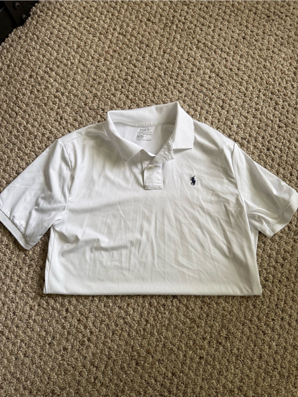 Youth Ralph Lauren White Polo with Navy Pony Embroidery